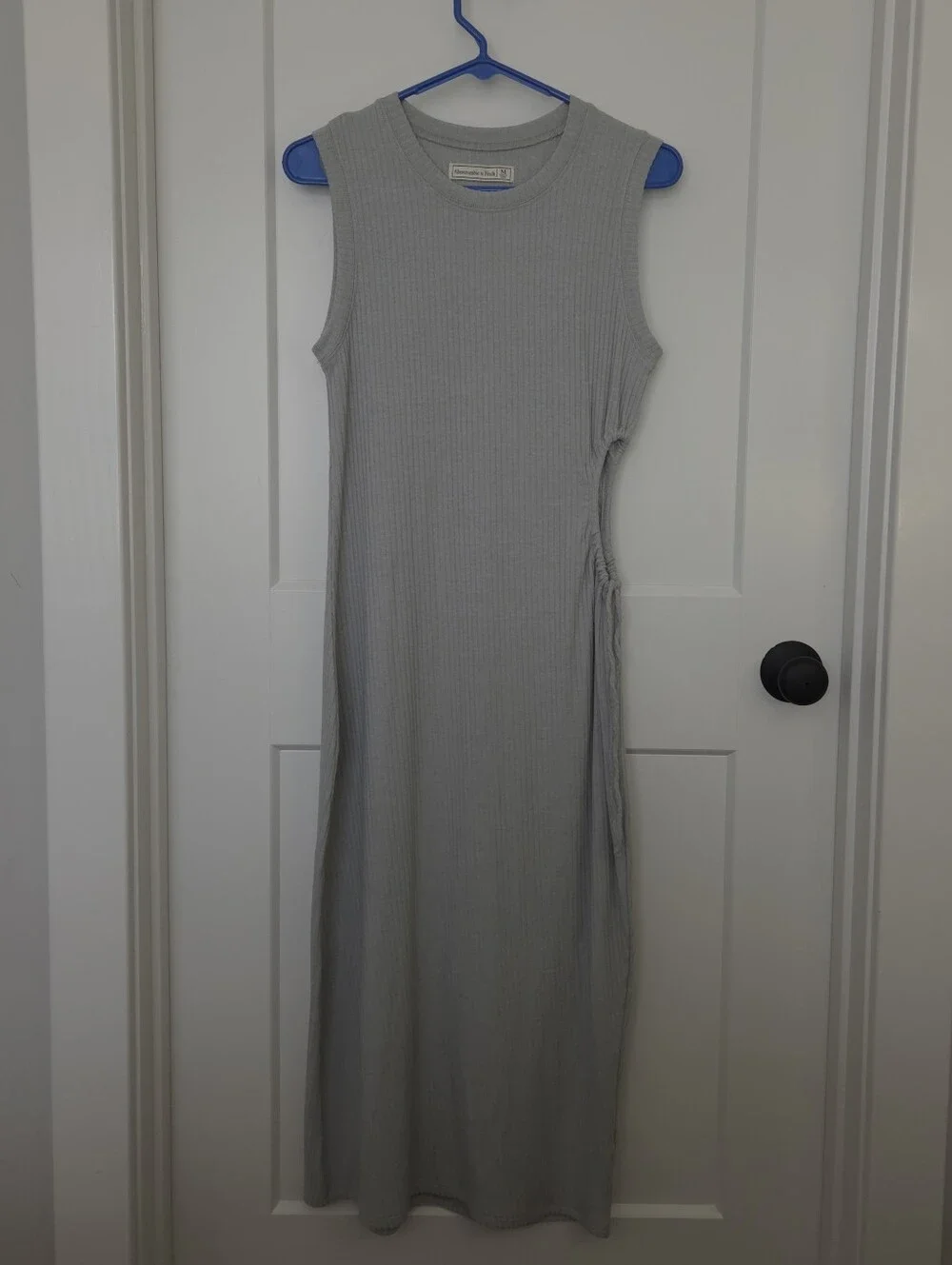 Abercrombie & Fitch Light Blue / Grey Sleeveless Ribbed Maxi Dress. Size M. #SW